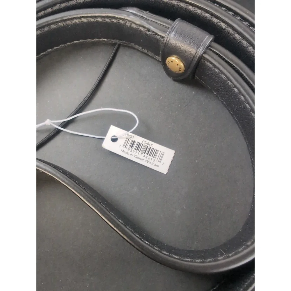 Authentic COACH Posh Black Leather Dog Leash Size Small New With Box & Tag!!